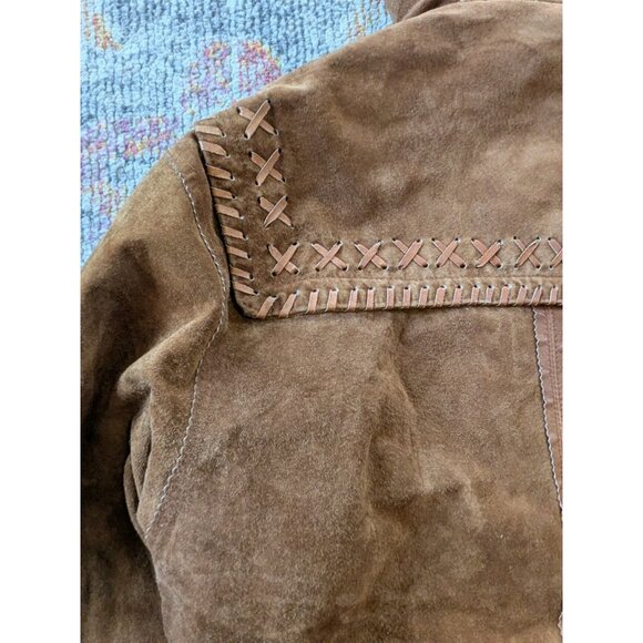 Vintage Ruggedwear Leather Coat-Sm (Fits M/L) - Womens-Faux Shearling Lined-Read - Picture 15 of 16